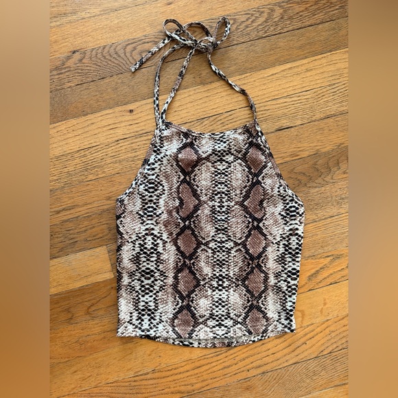 SHEIN Animal Print Halter Top - Picture 1 of 2